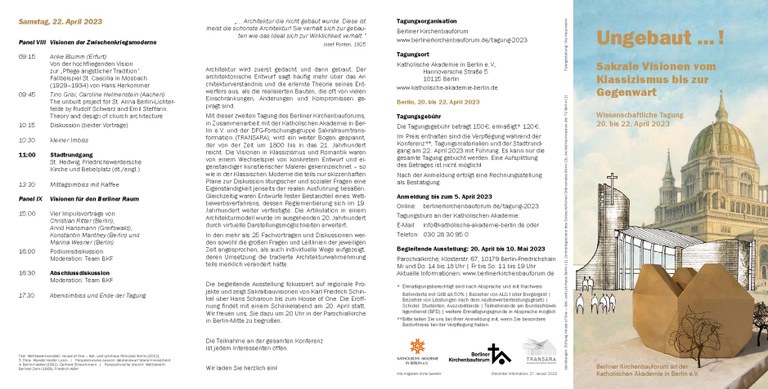 Flyer - Ungebaut...! Sakrale Visionen vom Klassizismus bis zur Gegenwart